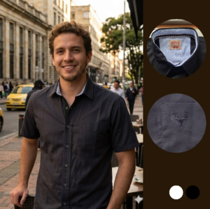 Camisa Casual de Manga Corta para Hombre
