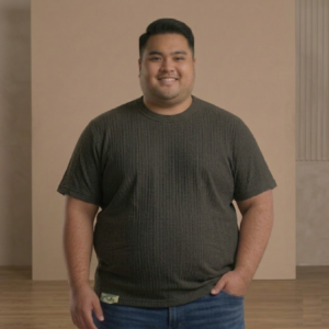 Camiseta Acanalada para Hombre Plus Size