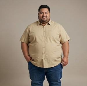 CAMISETA CLASICA PLUS Camisa Casual Plus Size para Hombre
