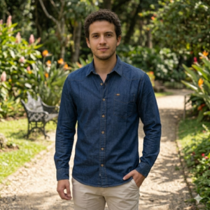 Camisa Denim de Manga Larga para Hombre