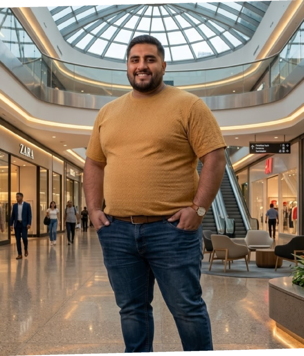 MODELO 5 Camiseta Texturizada para Hombre Plus Size